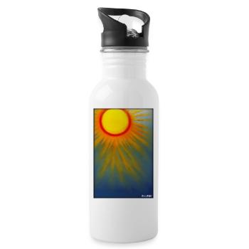 Sonne Sommer Natur Urlaub Sonnenschein Sonnenlicht - Trinkflasche mit integriertem Trinkhalm - Weiß - Rechts