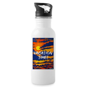 VACATION TIME- Holiday Sun Party Beach Sea - Water bottle with straw - white - Right