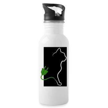 Eco cat - Water bottle with straw - white - Right
