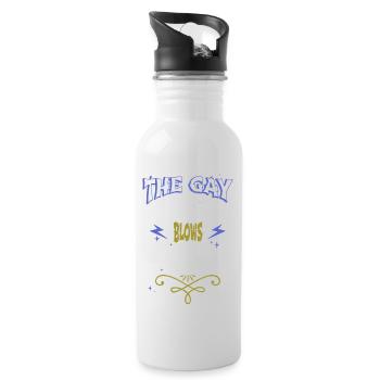 activism protest boys humor job statement - Water bottle with straw - white - Right