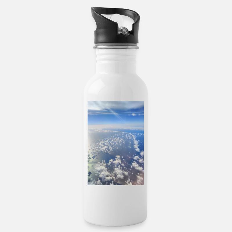 skyphotography 17 - Trinkflasche mit integriertem Trinkhalm - Weiß