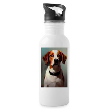 Hunde Bild - Trinkflasche mit integriertem Trinkhalm - Weiß - Rechts