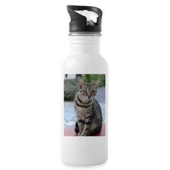 Katze Kätzchen Poster Katzenposter - Trinkflasche mit integriertem Trinkhalm - Weiß - Rechts
