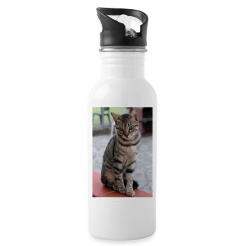 Katze Kätzchen Poster Katzenposter - Trinkflasche mit integriertem Trinkhalm - Weiß - Rechts