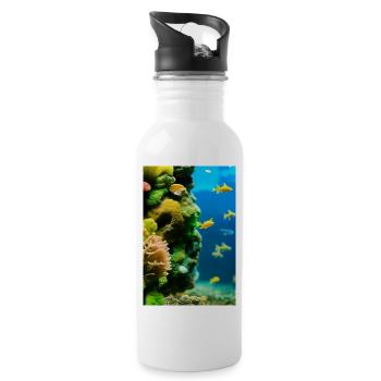 Fish, Aquarium - Water bottle with straw - white - Right