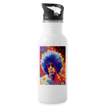 On stage in the 70s -1- Psychedelic art - Water bottle with straw - white - Right