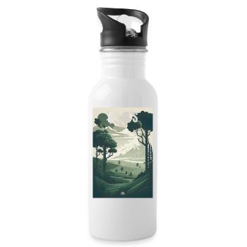 Alpes randonnée Nature Montagnes Cadeau - Gourde avec paille intégrée - blanc - Droite
