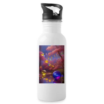 Colorful soap bubbles - Water bottle with straw - white - Right