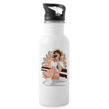 Sira - Water bottle with straw - white - Right