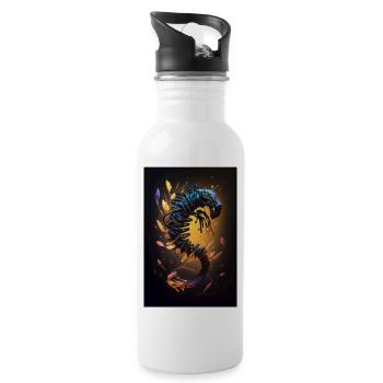 neon scorpion2 - Trinkflasche mit integriertem Trinkhalm - Weiß - Rechts