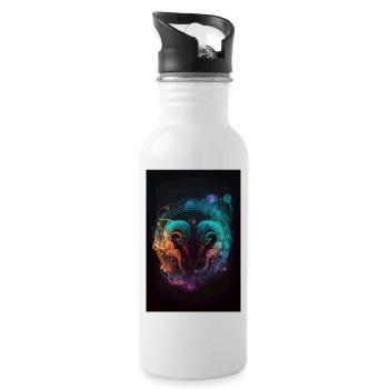 Neon Aries - Water bottle with straw - white - Right