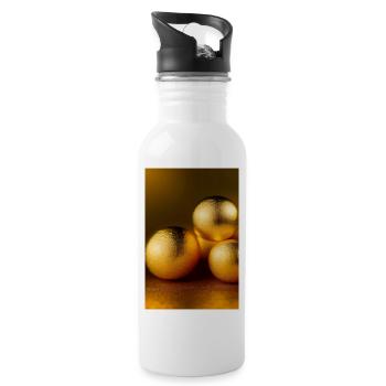 Pièces d’or - Gourde avec paille intégrée - blanc - Droite