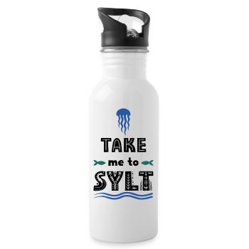 Sylt - Trinkflasche mit integriertem Trinkhalm - Weiß - Rechts