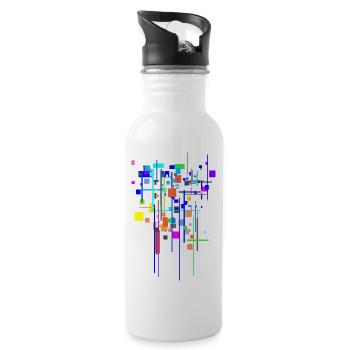 Pattern Colors - Abstract - Water bottle with straw - white - Right