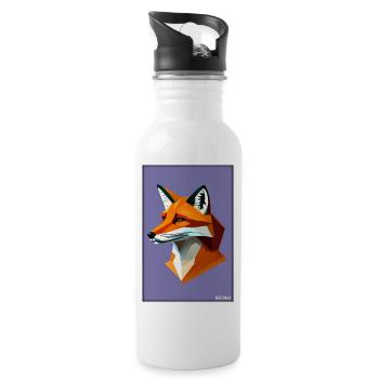 Fuchs Polygon Waldbewohner Waldtier Wildnis Tier - Trinkflasche mit integriertem Trinkhalm - Weiß - Rechts