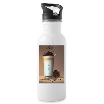 Coffee, coffee beans - Water bottle with straw - white - Right