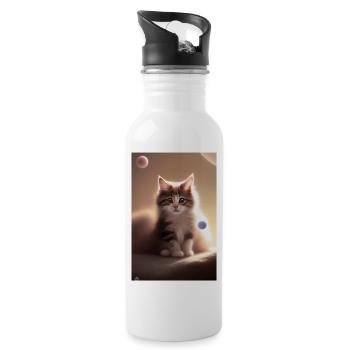 Baby Cat - Water bottle with straw - white - Right
