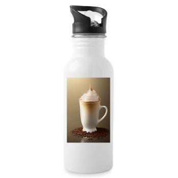 Coffee, coffee beans - Water bottle with straw - white - Right