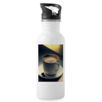 Coffee, coffee beans - Water bottle with straw - white - Right