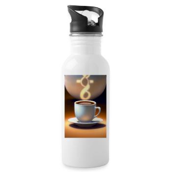 Coffee, coffee beans - Water bottle with straw - white - Right