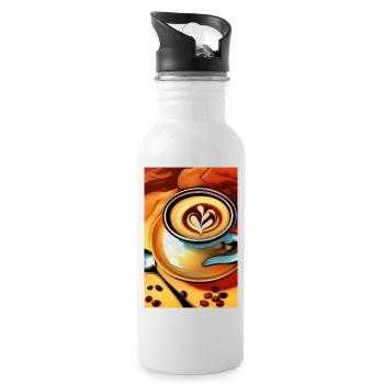 Coffee, coffee beans - Water bottle with straw - white - Right