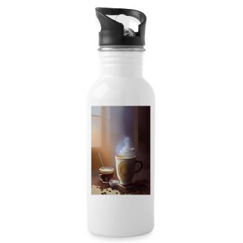 Coffee, coffee beans - Water bottle with straw - white - Right