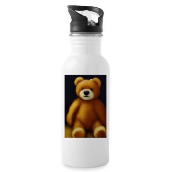 Teddy bear - Water bottle with straw - white - Right