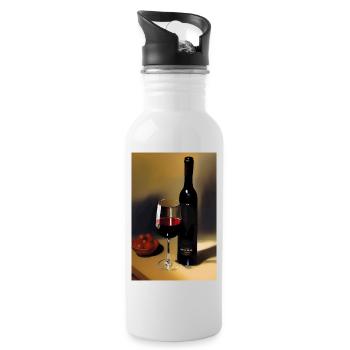 Wein Trinker - Trinkflasche mit integriertem Trinkhalm - Weiß - Rechts