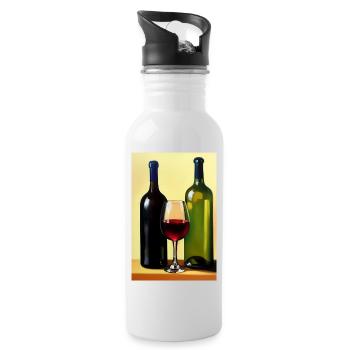 Wein Trinker - Trinkflasche mit integriertem Trinkhalm - Weiß - Rechts