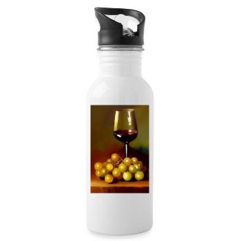 Wein Trinker - Trinkflasche mit integriertem Trinkhalm - Weiß - Rechts