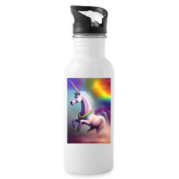Unicorn - Water bottle with straw - white - Right