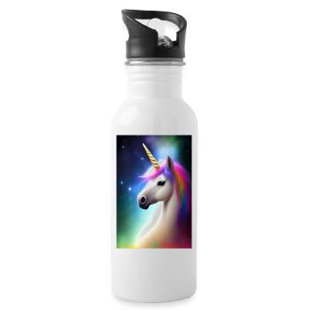 Unicorn - Water bottle with straw - white - Right