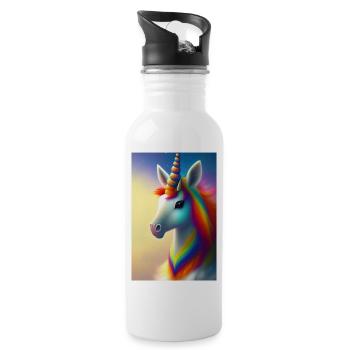 Unicorn - Water bottle with straw - white - Right