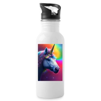 Unicorn - Water bottle with straw - white - Right