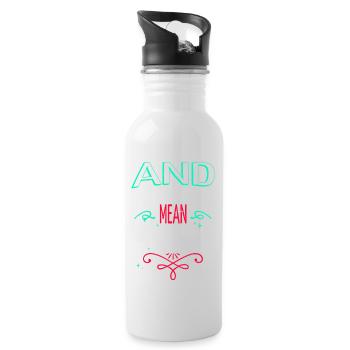 present idea happy dads favorite joke pc statement - Water bottle with straw - white - Right