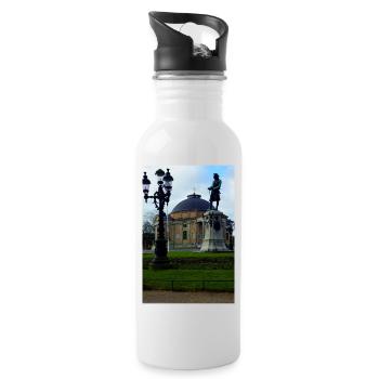 The King before the German Church - Water bottle with straw - white - Right