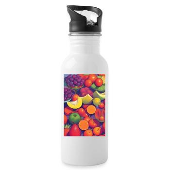 Fruit - Gourde avec paille intégrée - blanc - Droite