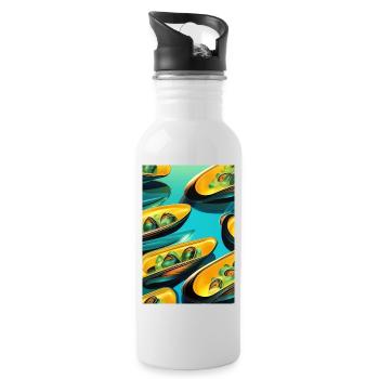 Mussels - Water bottle with straw - white - Right
