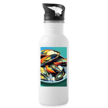 Mussels - Water bottle with straw - white - Right