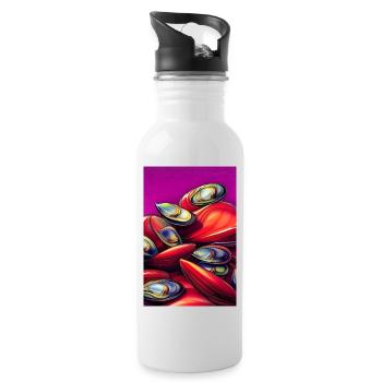 Mussels - Water bottle with straw - white - Right