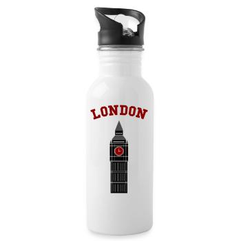 london big ben - Trinkflasche mit integriertem Trinkhalm - Weiß - Rechts