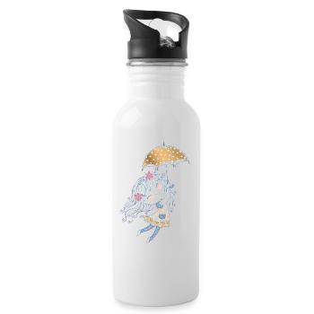 Kleines Mädchen Magic Umbrella: Feenflug - Trinkflasche mit integriertem Trinkhalm - Weiß - Rechts