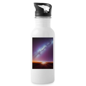 Espace et planètes - Gourde avec paille intégrée - blanc - Droite