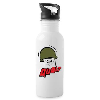 Mr Grumpy WHAT - Water bottle with straw - white - Right