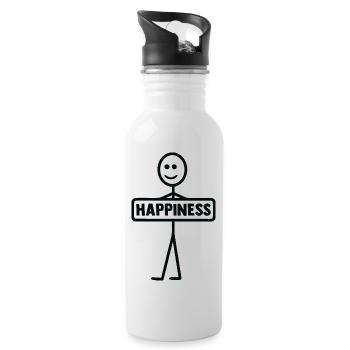 Figurine Happy Stick – Cool Happy Happiness - Gourde avec paille intégrée - blanc - Droite