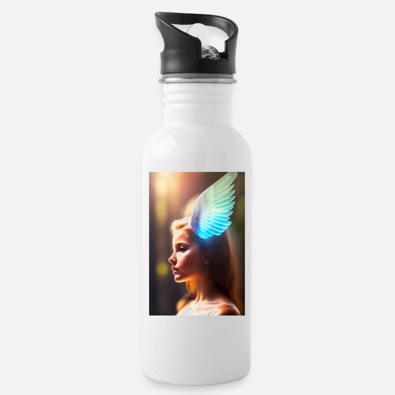Macht - Trinkflasche mit integriertem Trinkhalm - Weiß