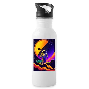 Walking in the galaxy - Gourde avec paille intégrée - blanc - Droite