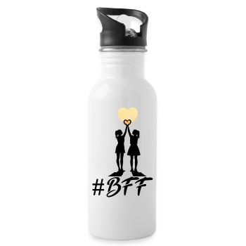 BFF best friends forever - Water bottle with straw - white - Right