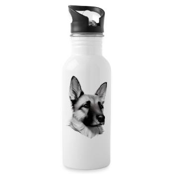 Dog owner German Shepherd Dog puppy - Water bottle with straw - white - Right