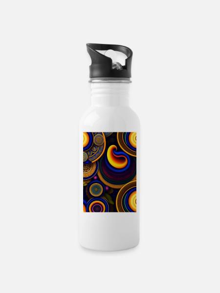 Die wunderbare Welt von - Trinkflasche mit integriertem Trinkhalm - Weiß